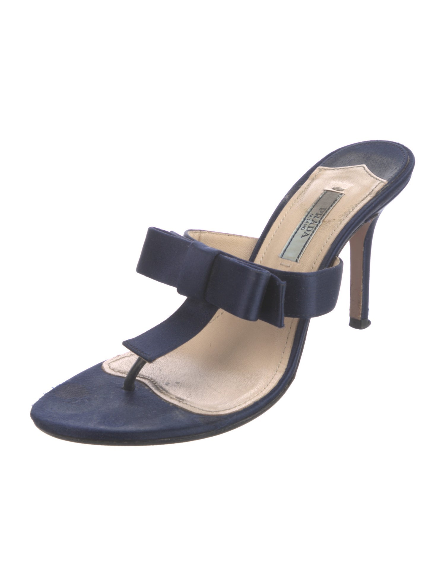 Prada Satin Bow Accents Slides